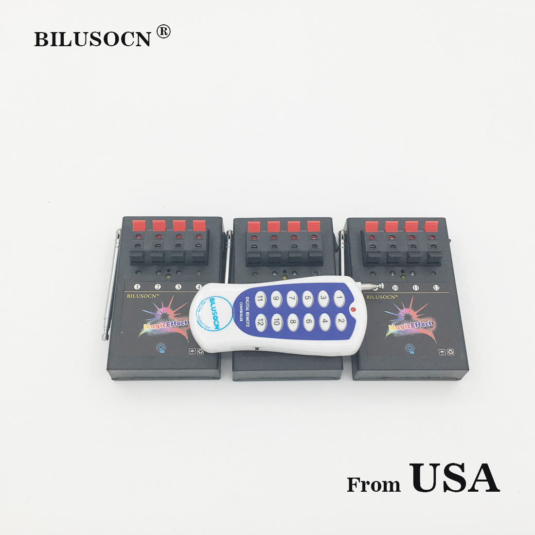 Shipping From USA 12 Cue Wireless Fireworks Firing system equipment+Igniter Remote control