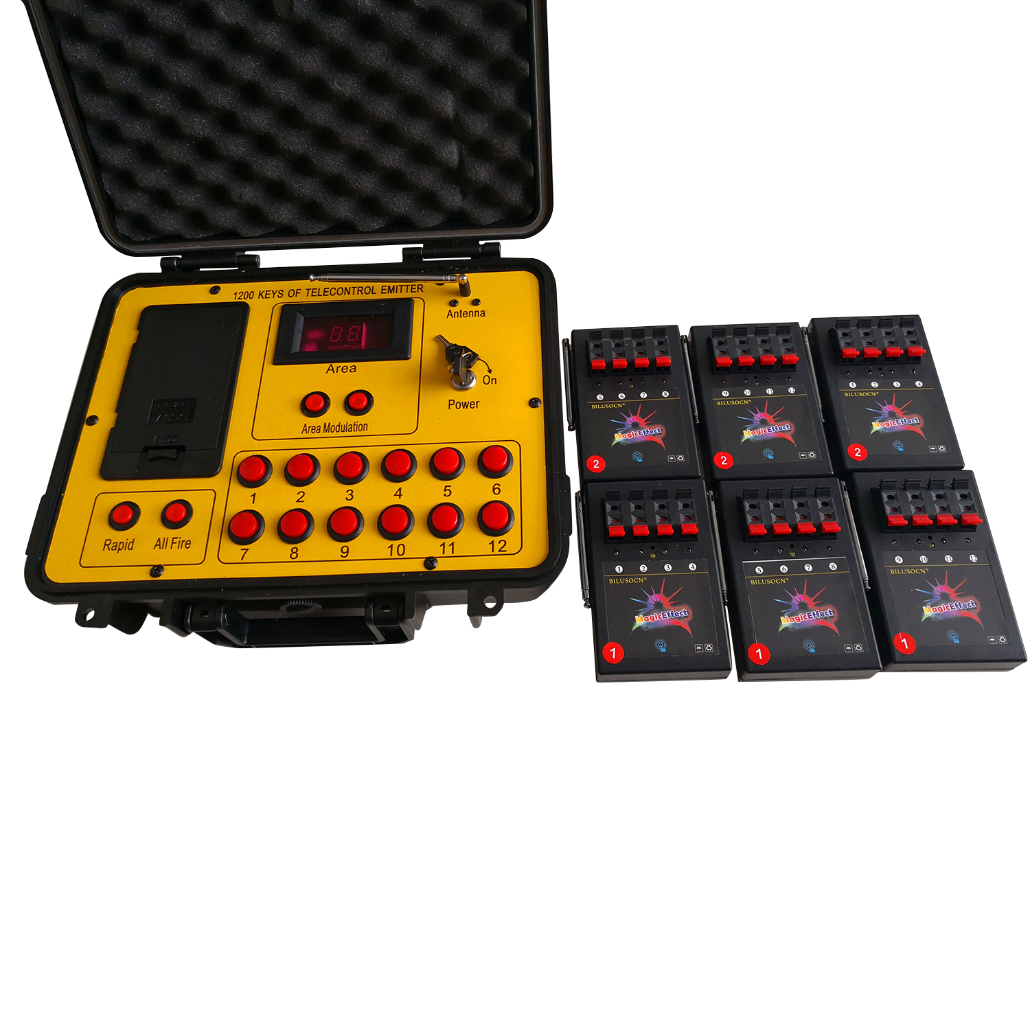 Shipping From Germany Bilusocn 300M distance+24 Cues Fireworks Firing System ABS Waterproof Case remote Control Equipment