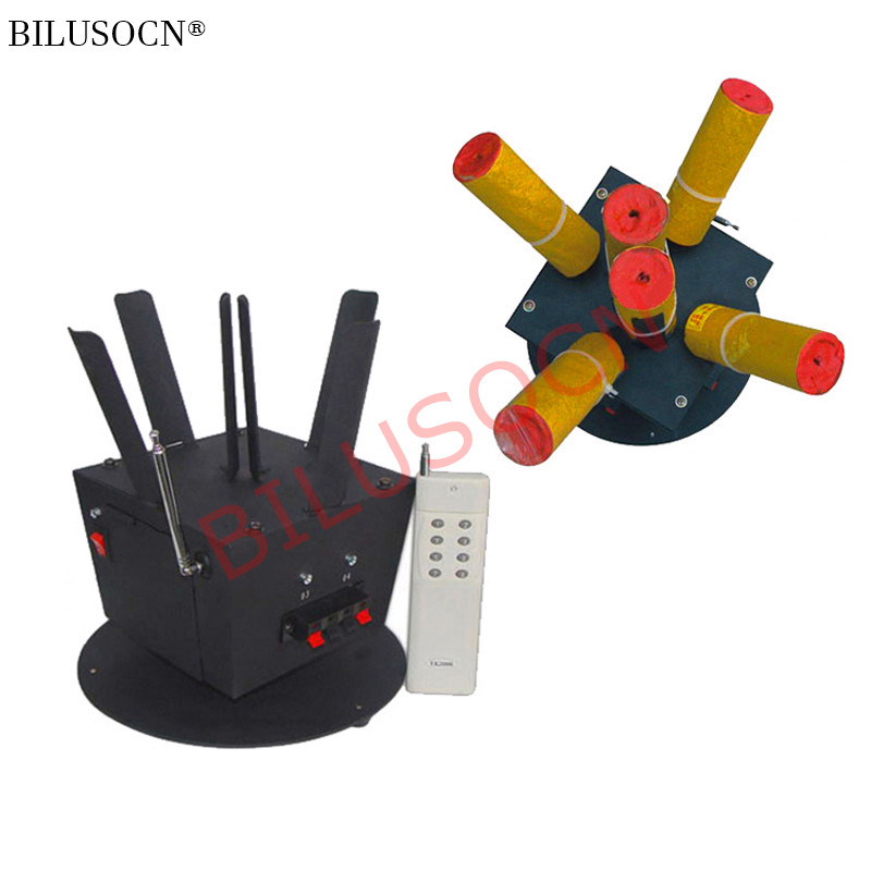 6 Cues rotating cold fireworks firing system wireless remote control machine