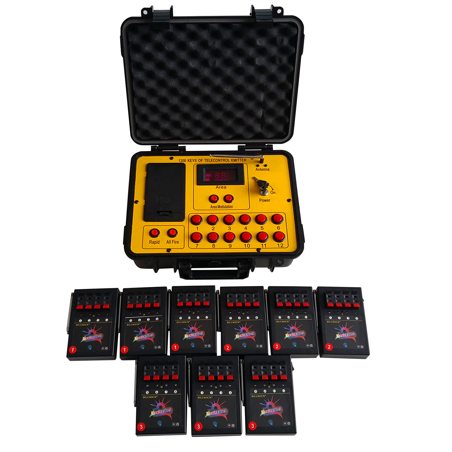 Bilusocn 300M distance+36 Cues Fireworks Firing System ABS Waterproof Case remote Control Equipment