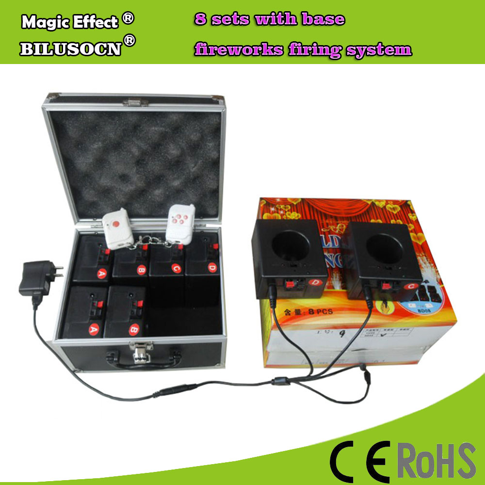 2 Remote+8cues stage fountain fireworks firing system+rechargeable+Stage effects