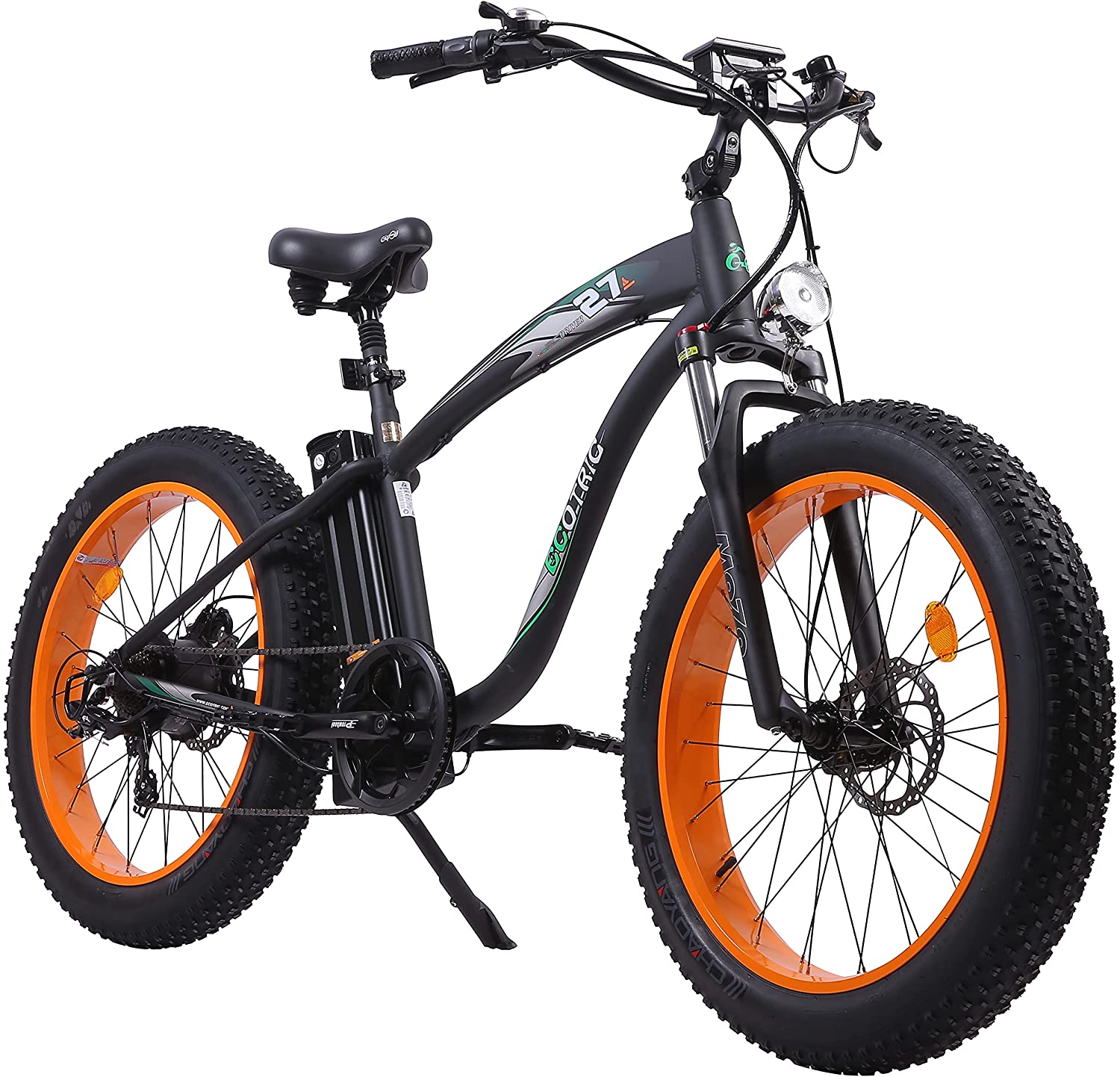 ECOTRIC UL Certification-Powerful Fat Tire Electric Bike 26-inch Aluminum Frame Suspension Fork Beach Snow Mountain Electric Bike 750W Motor 48V 13AH Removable Lithium Battery