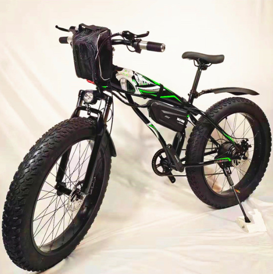 1000W Folding Electric Bike for Men Wide Tire Mountain Bike 48V Lithium Battery