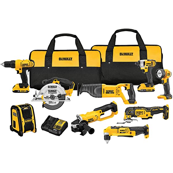 DEWALT 20V MAX Power Tool Combo Kit, 10-Tool Cordless Power Tool Set with 2 Batteries and Charger