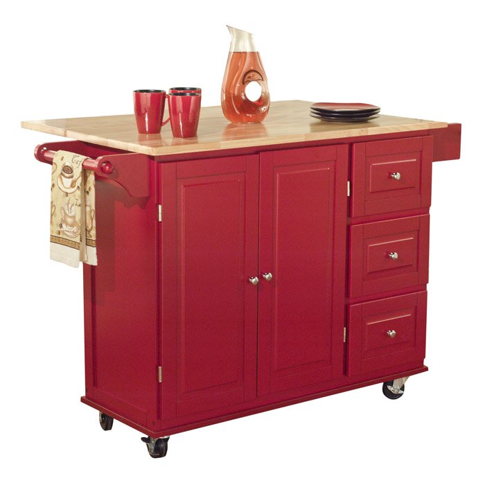 Hardiman 53.75'' Wide Rolling Kitchen Cart with Solid Wood Top