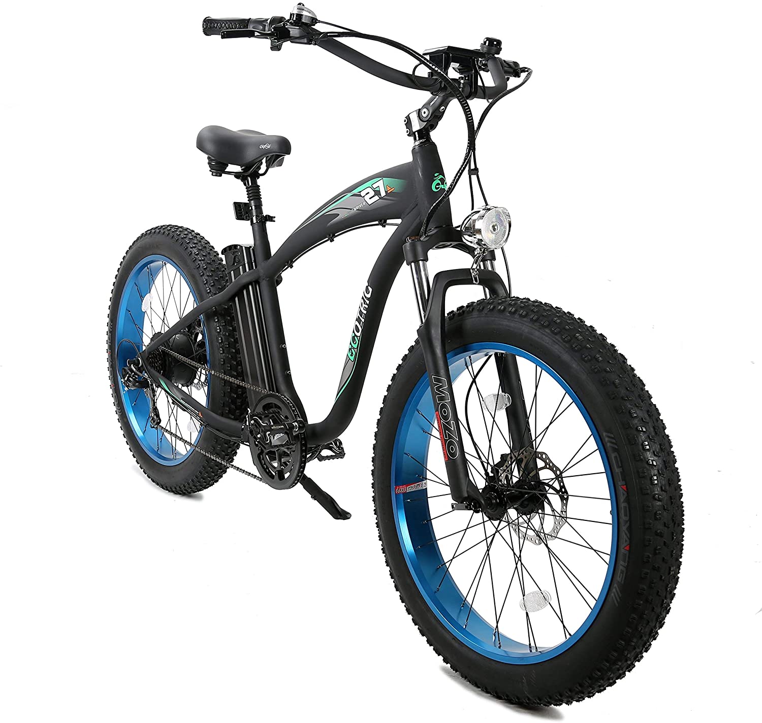 ECOTRIC UL Certification-Powerful Fat Tire Electric Bike 26-inch Aluminum Frame Suspension Fork Beach Snow Mountain Electric Bike 750W Motor 48V 13AH Removable Lithium Battery