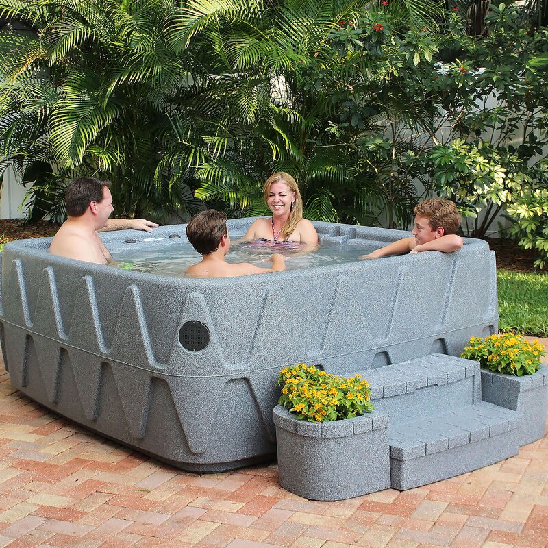Aquarest Spas, Powered By Jacuzzi® Pumps 5 - Person 29 - Jet Square Plug And Play Hot Tub with Ozonator