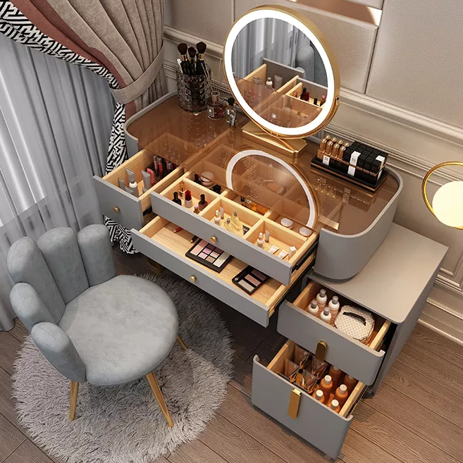 Rabattpreis Verkauf Massivholz Schminktisch + Stuhl Set