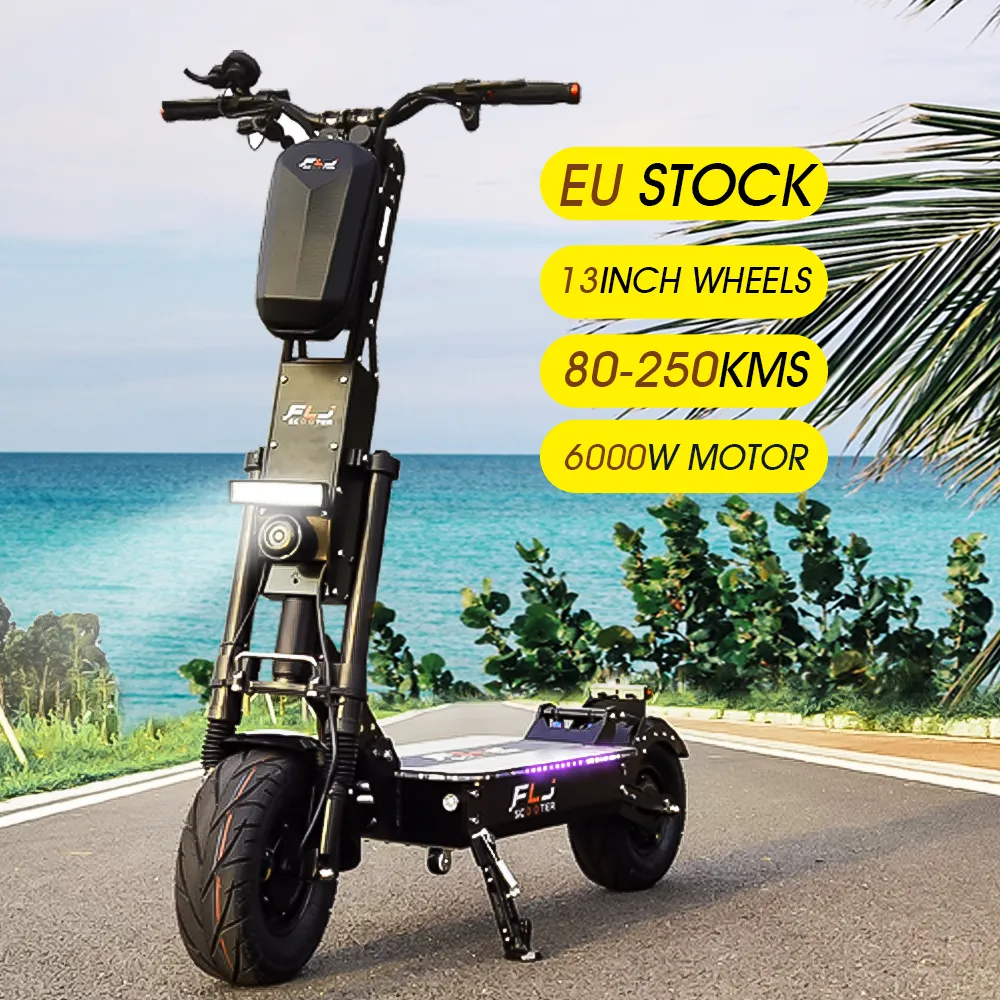 FLJ K6 6000W all terrain Fat wheels dual motor electric scooter with Max Speed 53MPH