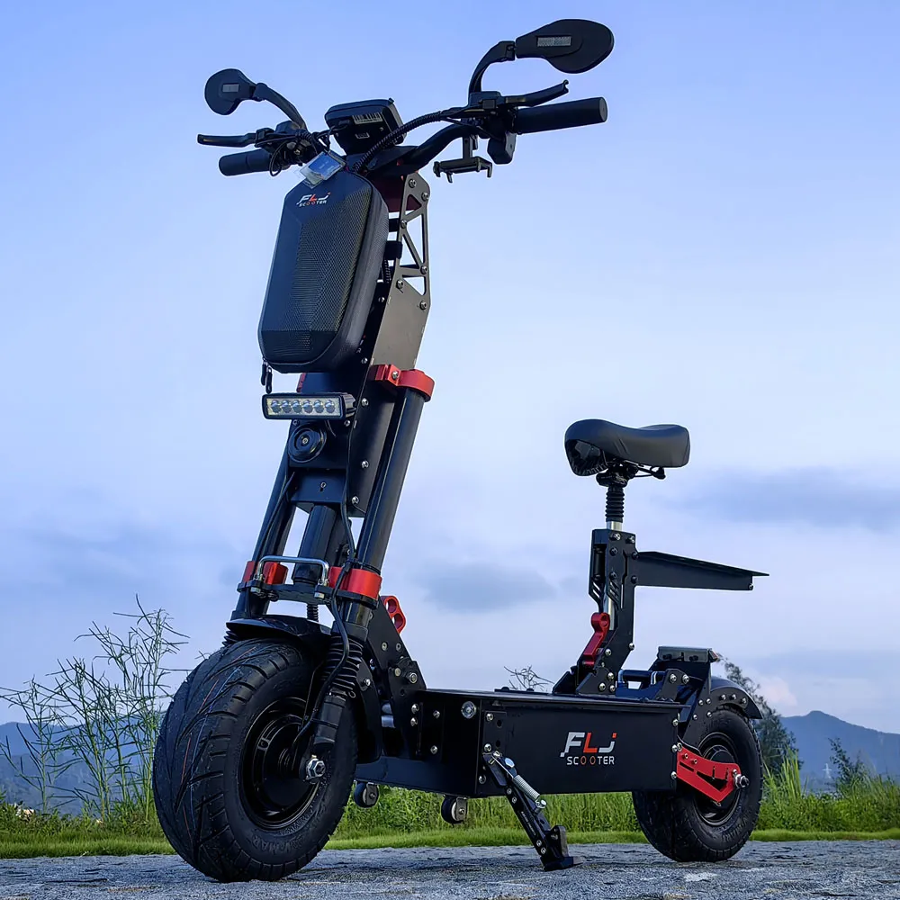 Latest FLJ K13 72V 12000W electric scooter with APP NFC 75MPH Speed 13inch Fat wheel scooters