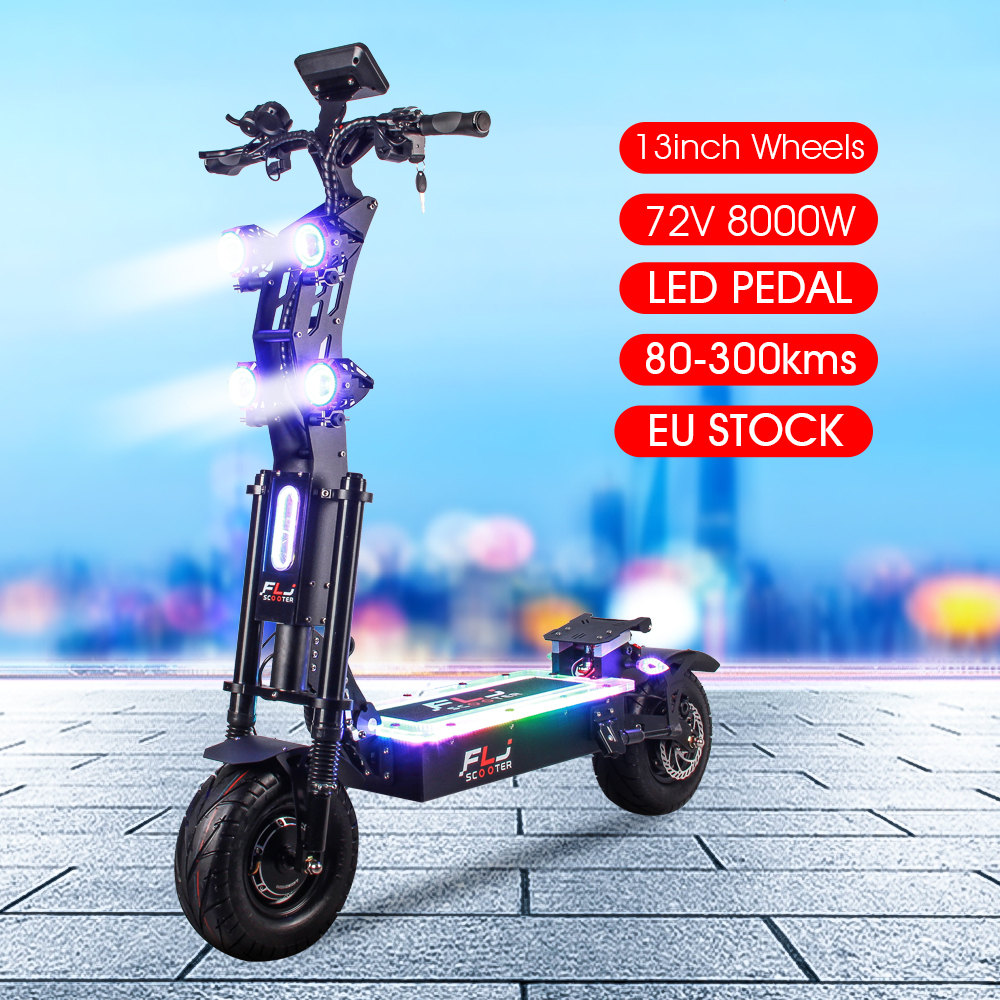 FLJ Upgraded SK2 72V 8000W 13inch fat wheel best electric Scooter E scooters