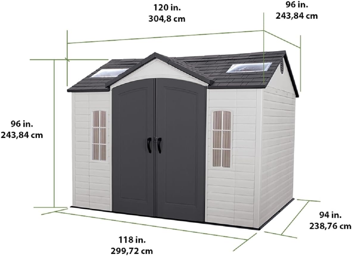 Lifetime 10 x 8 Heavy Duty Fully Accessorised Plastic Shed