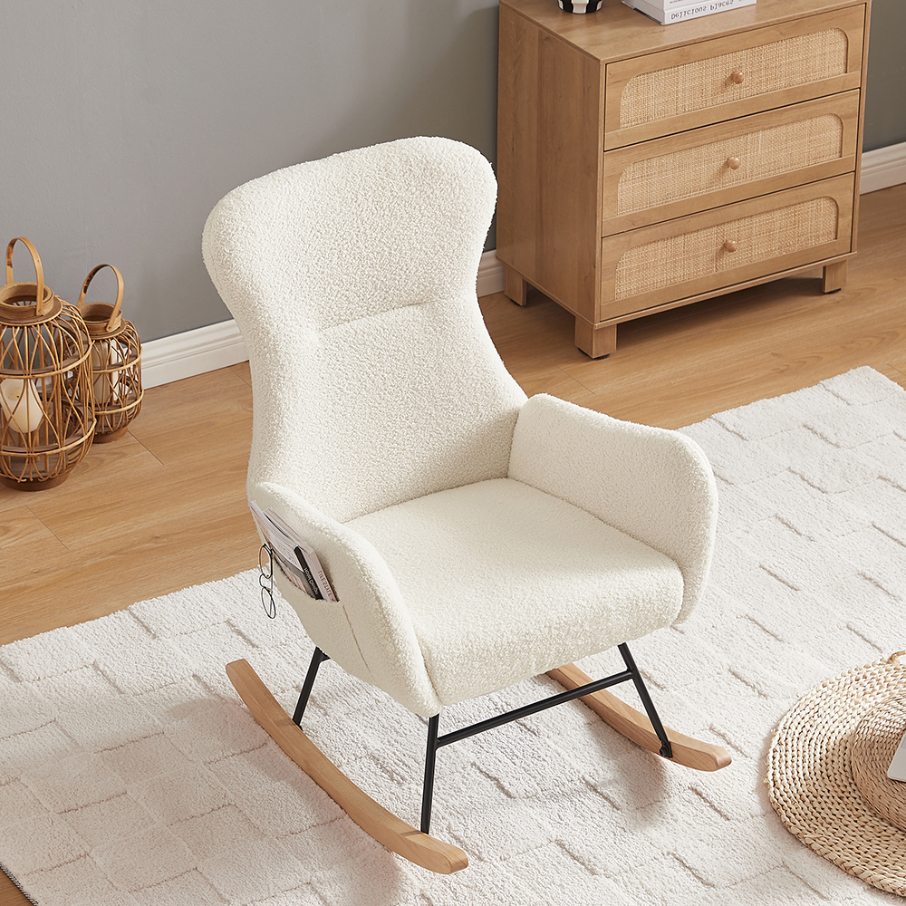 teddy fabric rocking chair