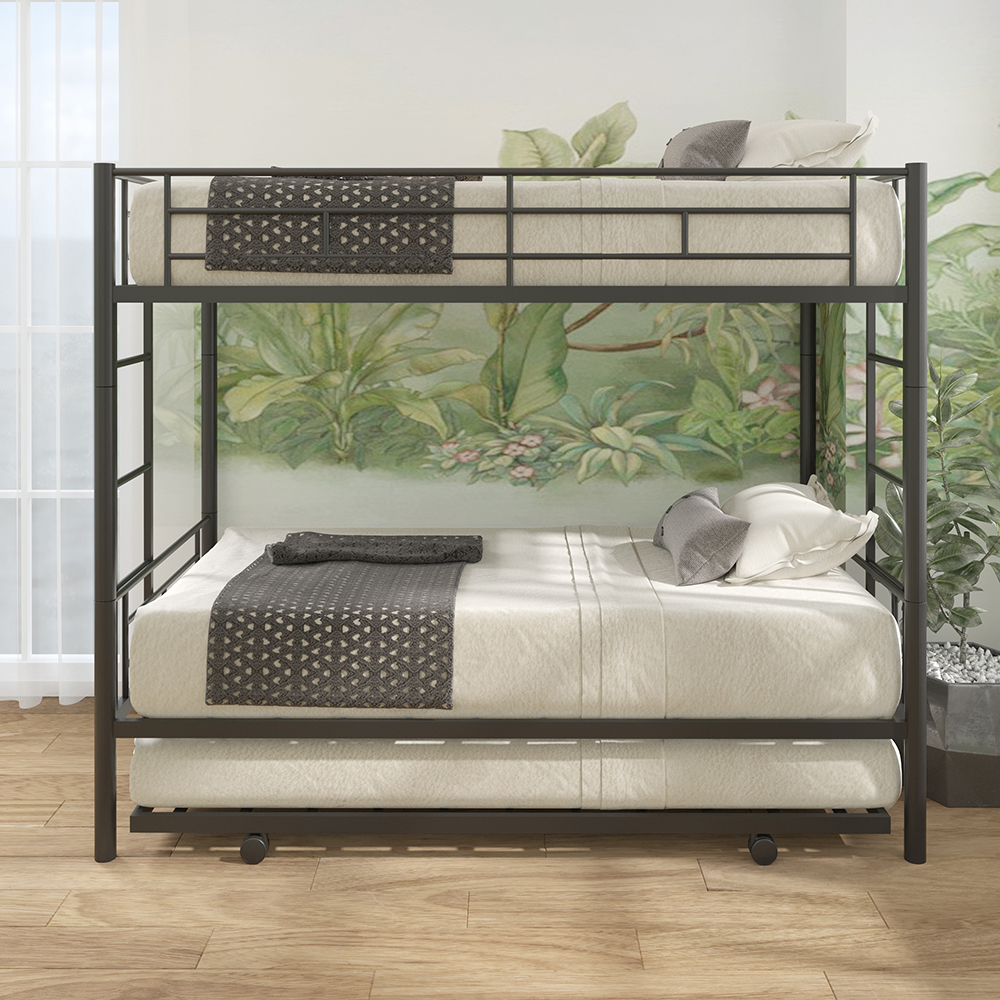 Twin over twin bunk bed with trundle