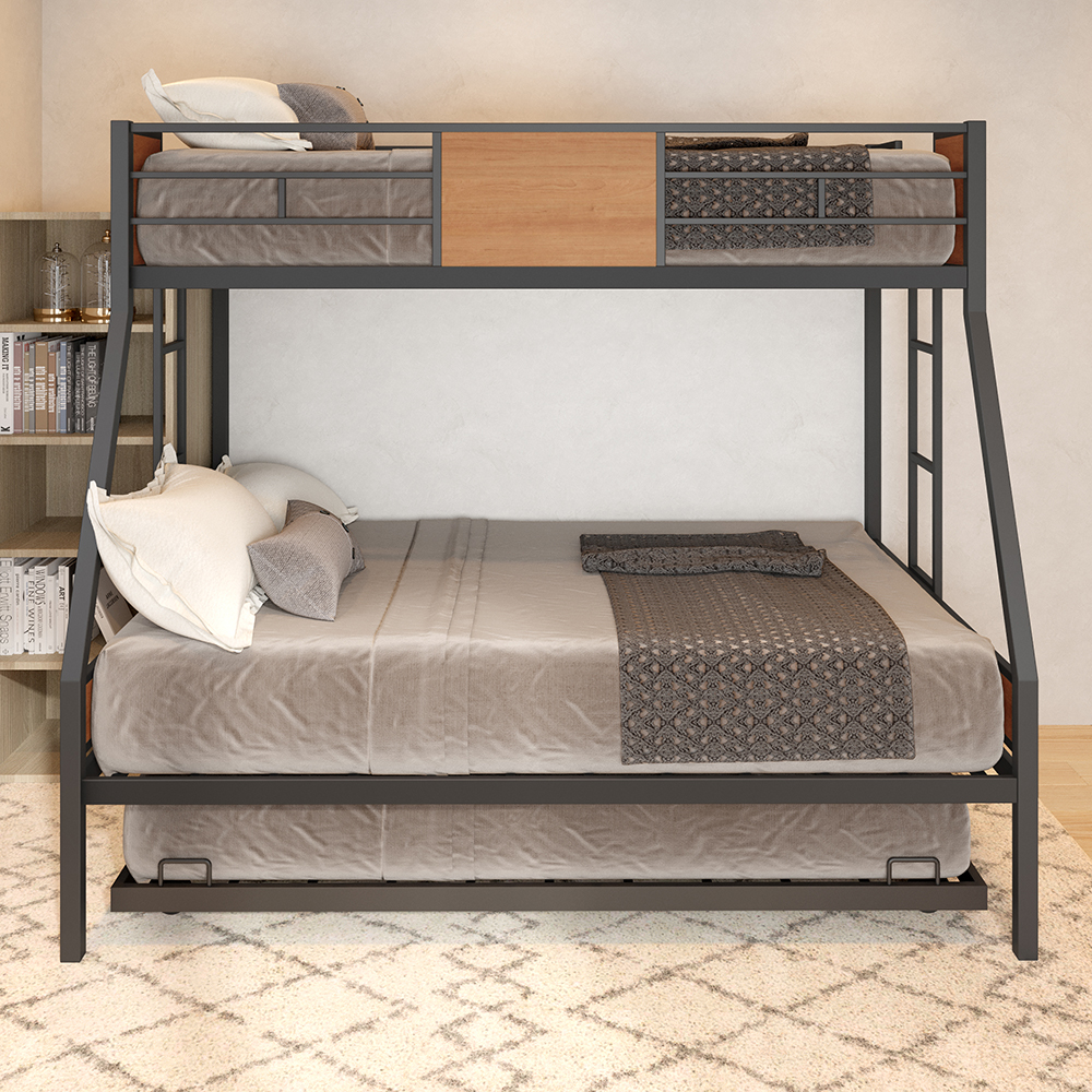 TWIN OVER FULL BUNK WITH TRUNDLE