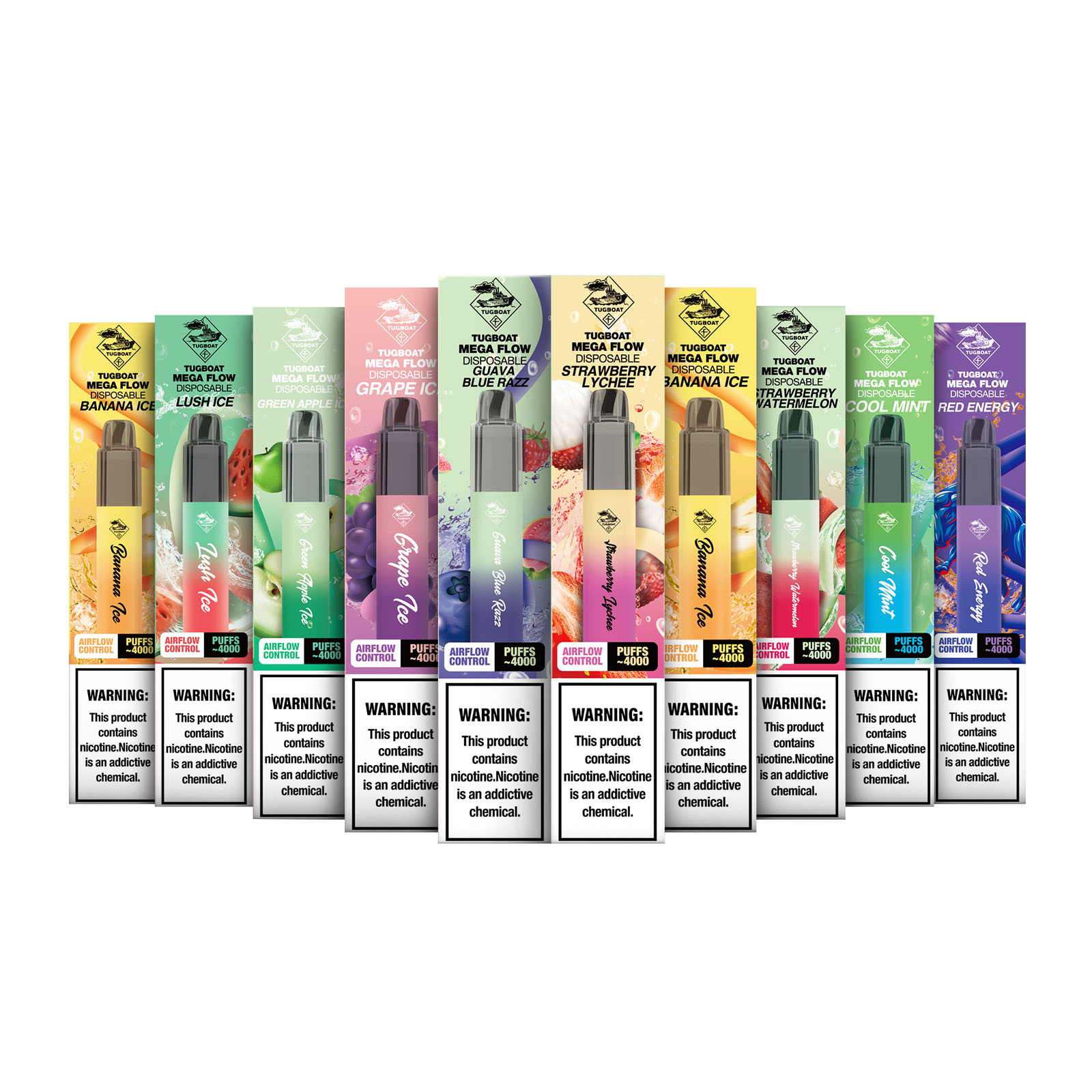 TUGBOAT MEGA 4000 puffs all flavors - levipo