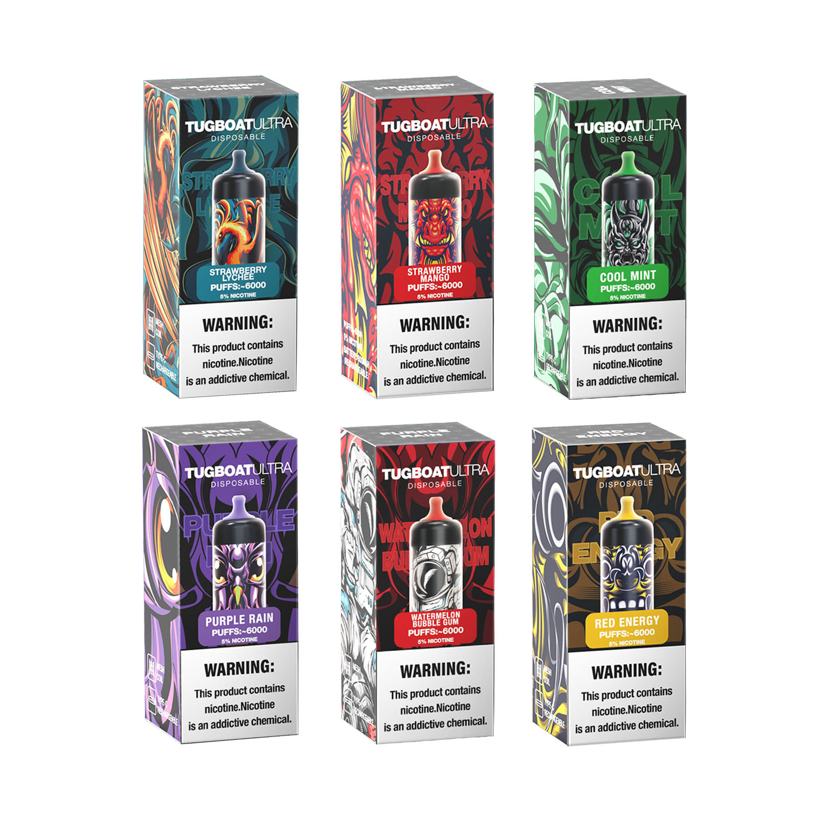 TUGBOAT ULTRA 6000 puffs all flavors - levipo