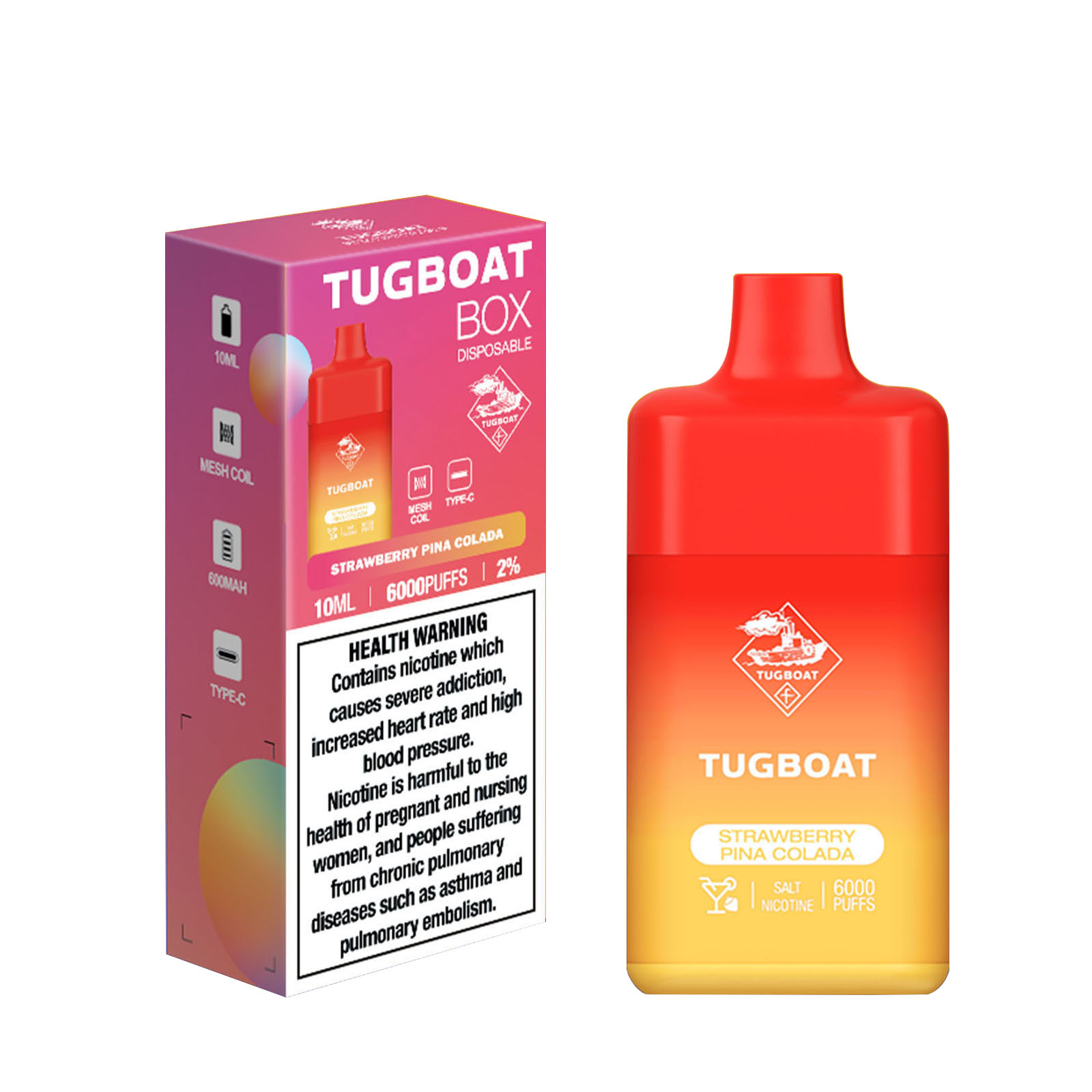 TUGBOAT BOX 6000 puffs all flavors - levipo