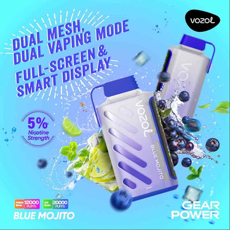 VOZOL GEAR POWER  20000 puffs  vape  device mesh coil Disposable  Salt Nicotine 5% all flavors - levipo