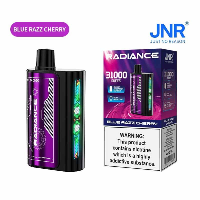 JNR Radiance 31000 puffs  Disposable  Salt Nicotine 2% all flavors 3D Curved Screen Dual Mesh Coil - levipo