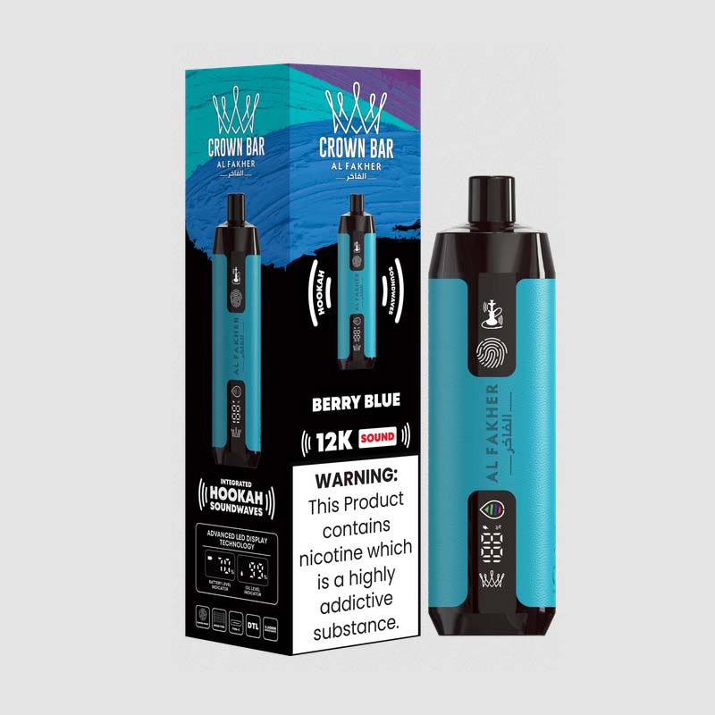 AL FAKHER CROWN BAR 12000 SOUND  Nicotine 5% Battery level display Oil level display all flavors - levipo