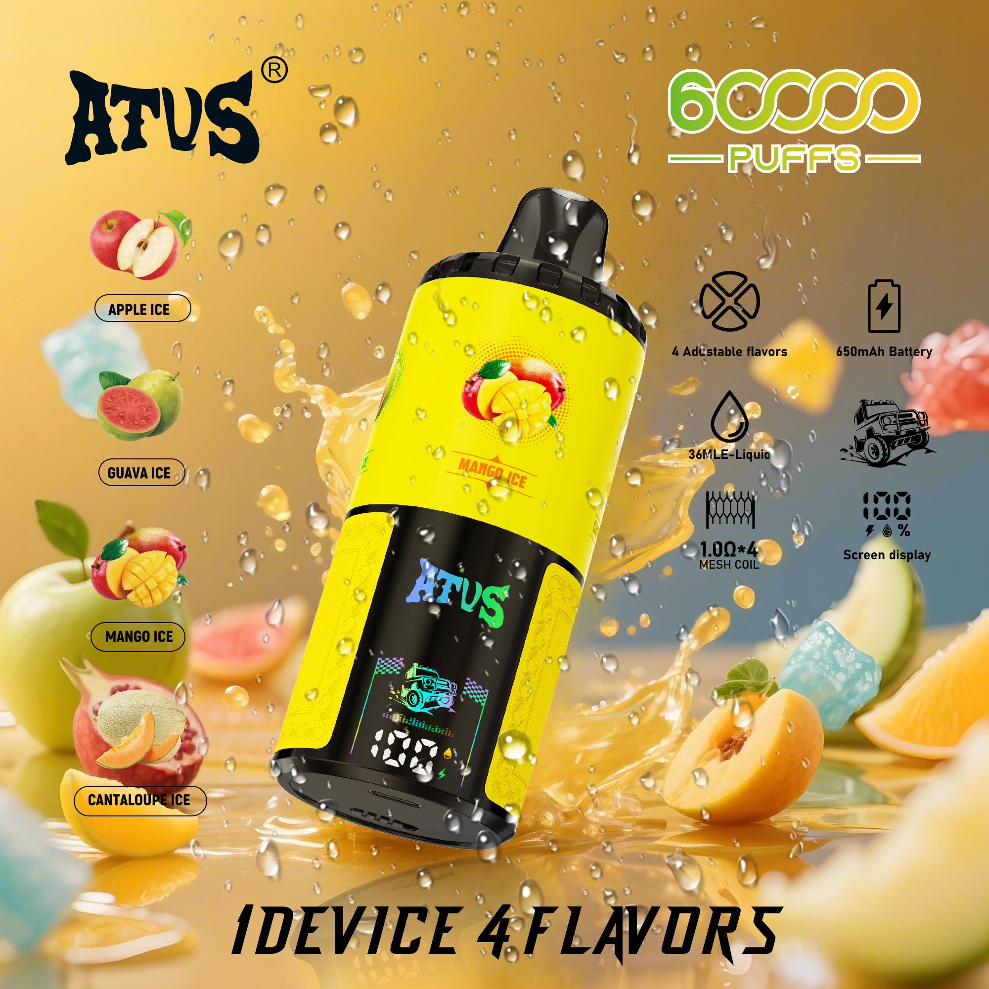 ATVS DE030 60KPuffs 1 Device 4 Flavors - levipo