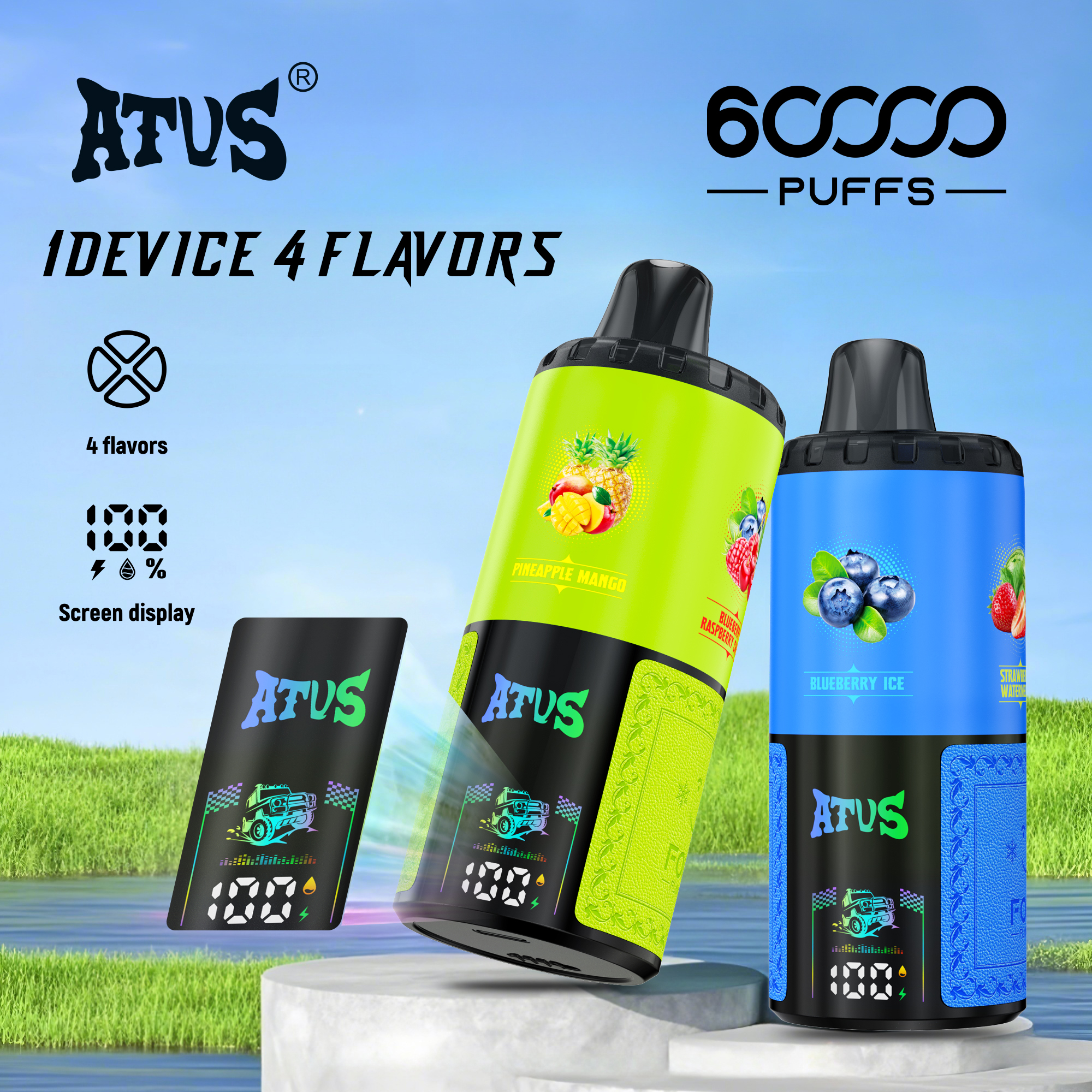 ATVS DE030 60KPuffs 1 Device 4 Flavors - levipo