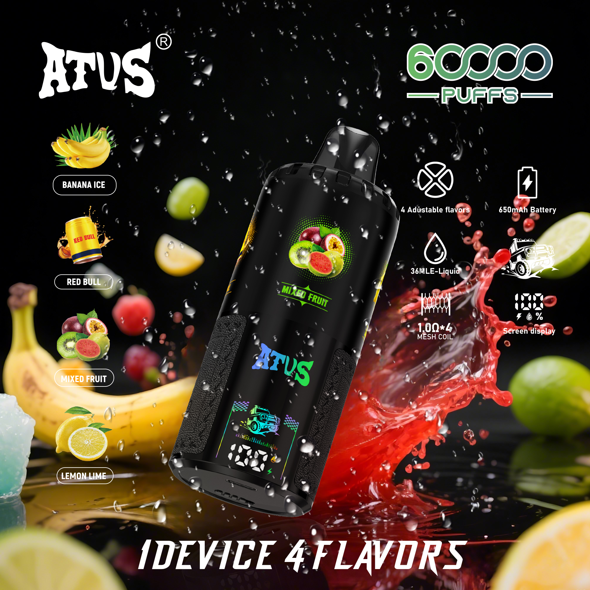 ATVS DE030 60KPuffs 1 Device 4 Flavors - levipo