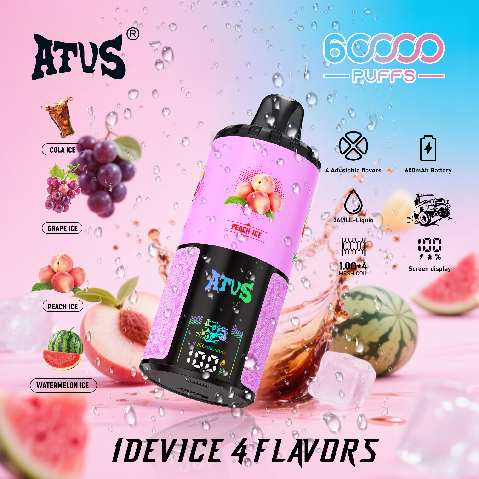 ATVS DE030 60KPuffs 1 Device 4 Flavors - levipo