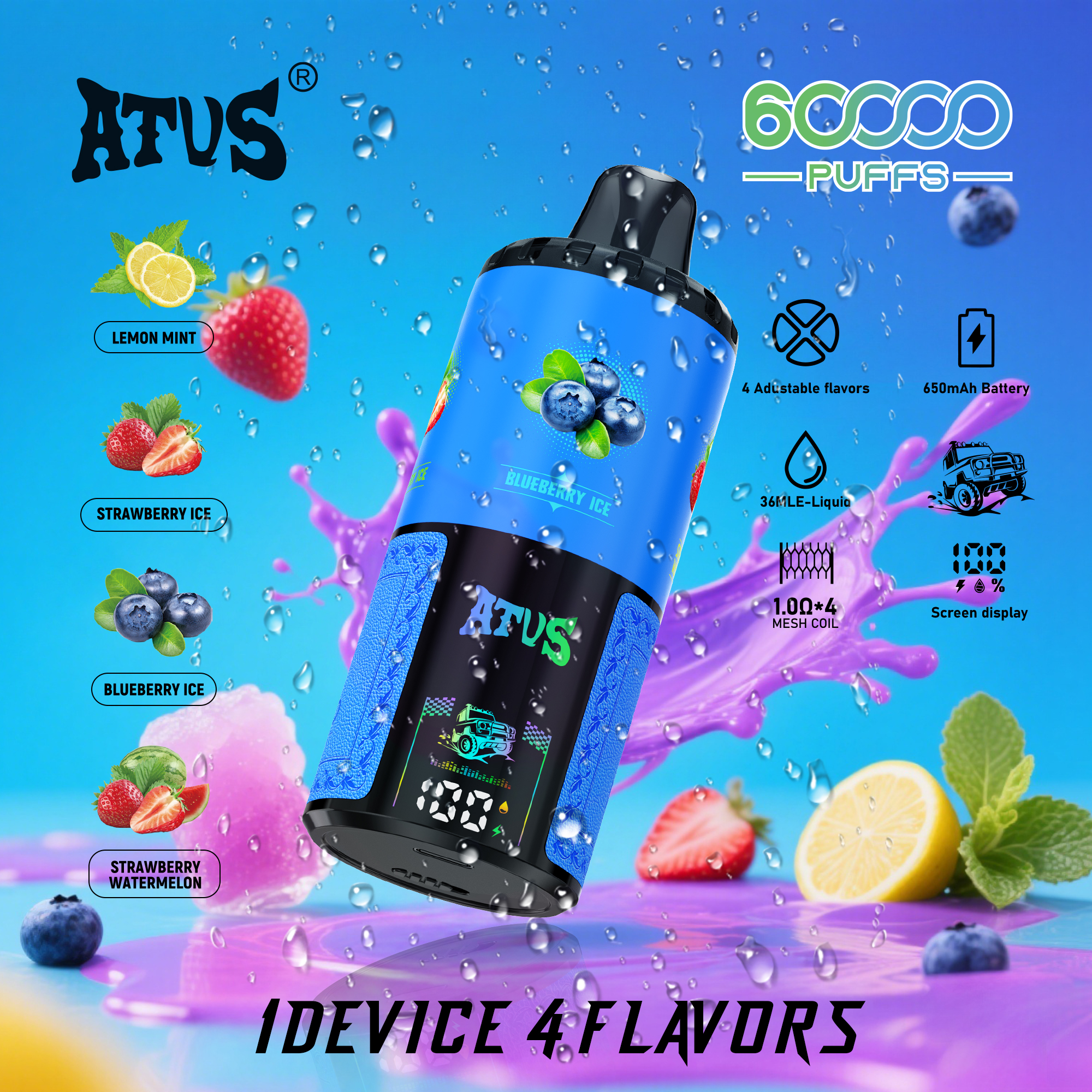 ATVS DE030 60KPuffs 1 Device 4 Flavors - levipo