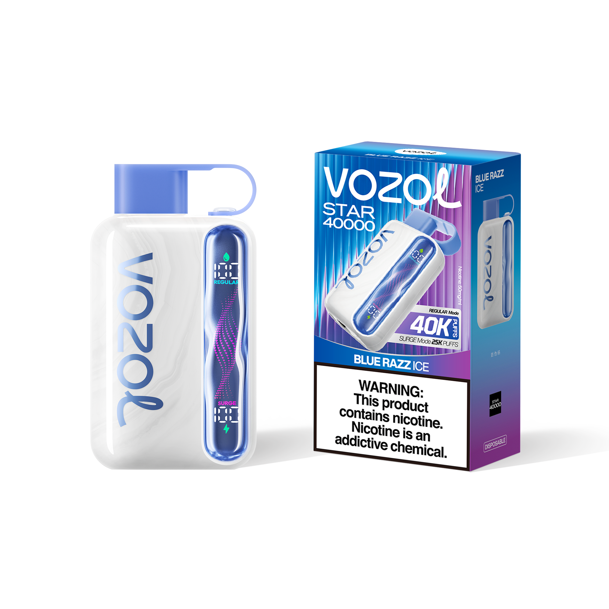 Vozol star 40k 50mg nicotine Wavy Curved Screen Dual mesh coil 1000mAh - levipo