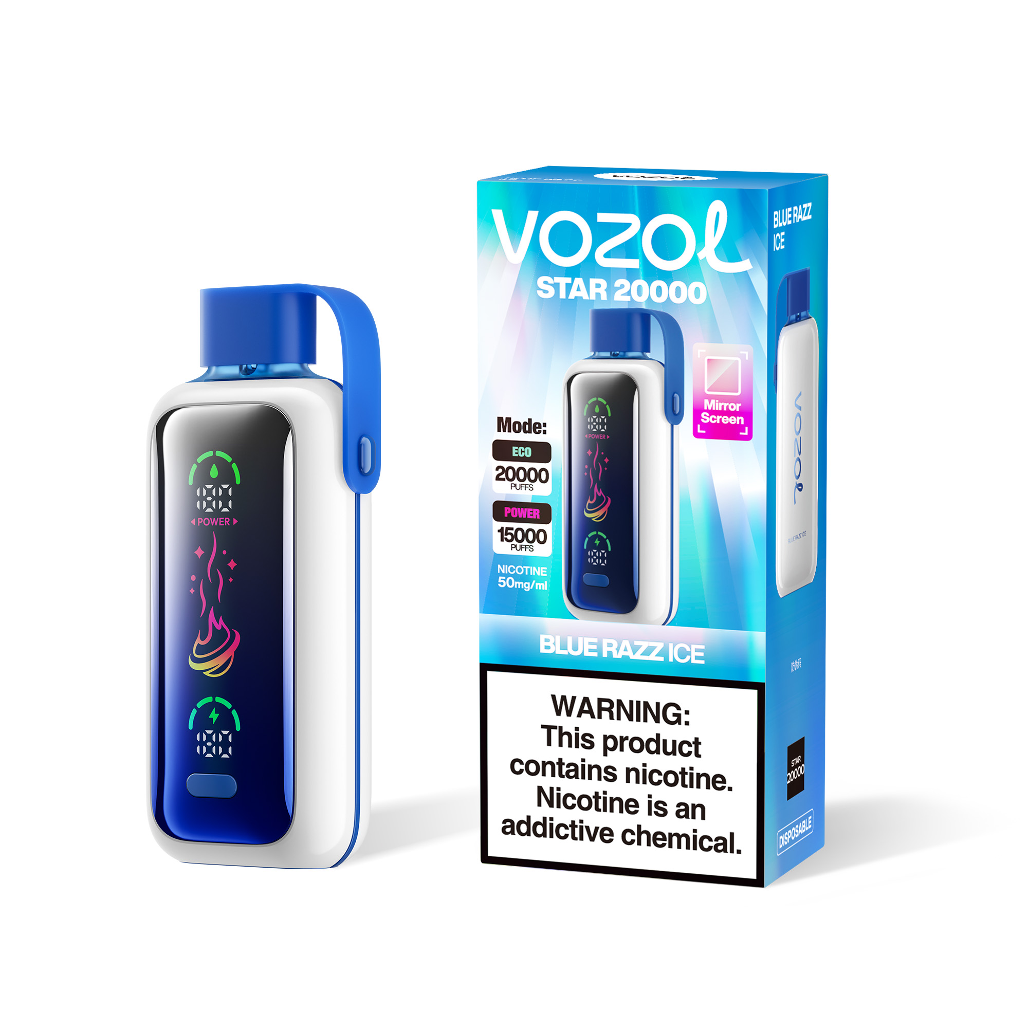 Vozol Star 20k nicotine 50mg disposable vape all flavors - levipo