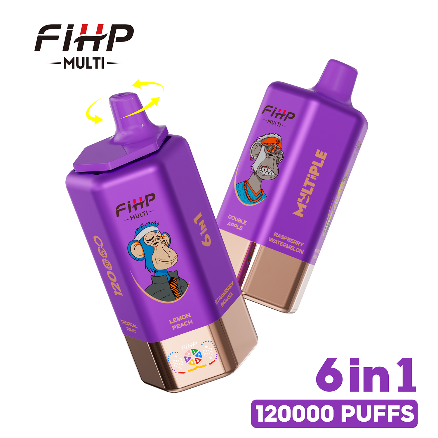FIHP 120000  6in1  Multiple Flavors mesh coil vape - levipo