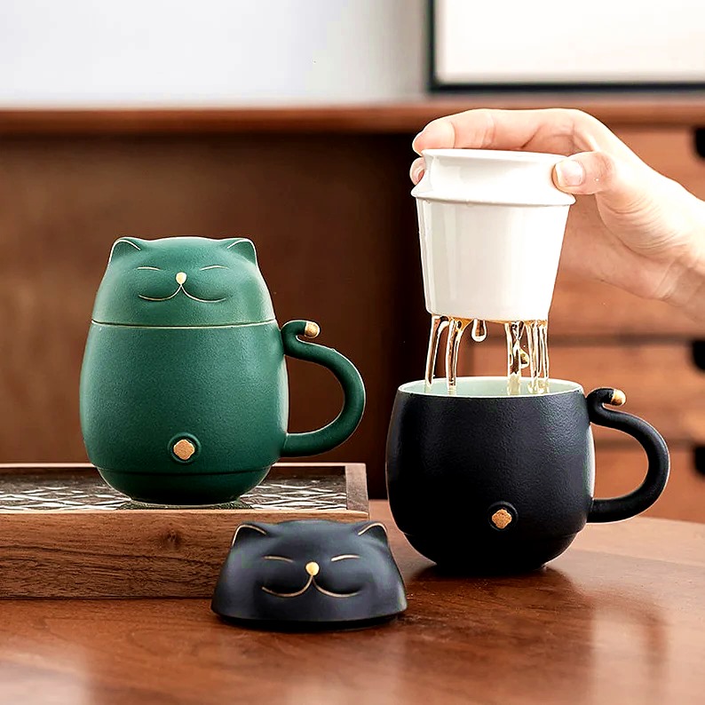 Lucky Cat Coffee & Tea Mug