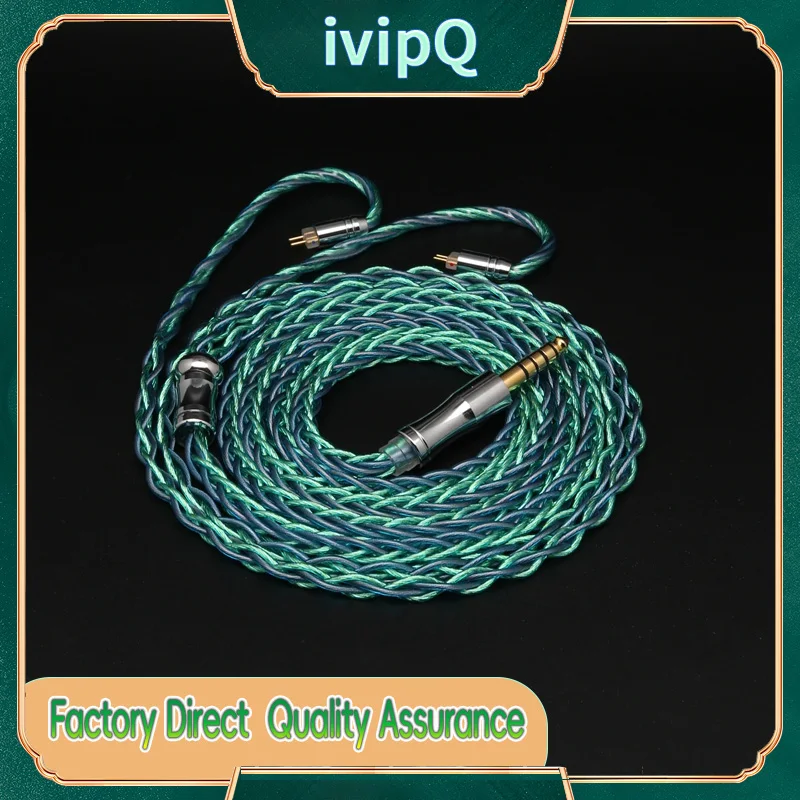 ivipQ-131 HiFi IEM Cable 7N OCC Palladium Plated Gold Silver Palladium Plating Earphone Extension Wire 2.5/3.5/4.4mm MMCX 2PIN N5005