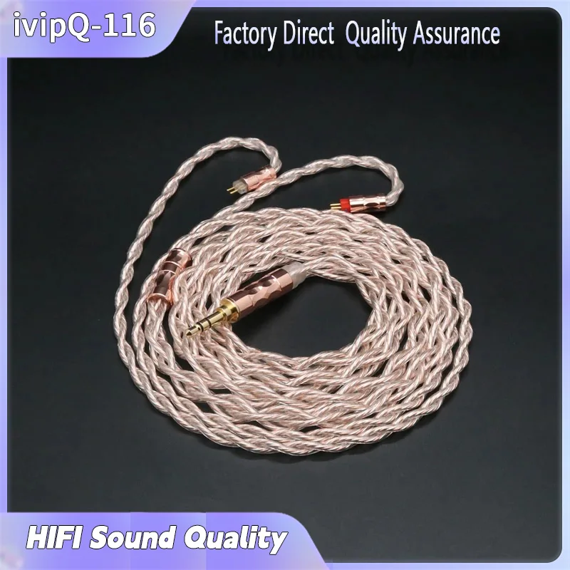 ivipQ-116 4 Core 5N OFC+Silver Plated Alloy HIFI Earphone Cable With MMCX 2PIN N5005 IE900 for KATO Bravery Vocal Rinko Fiio Fh7