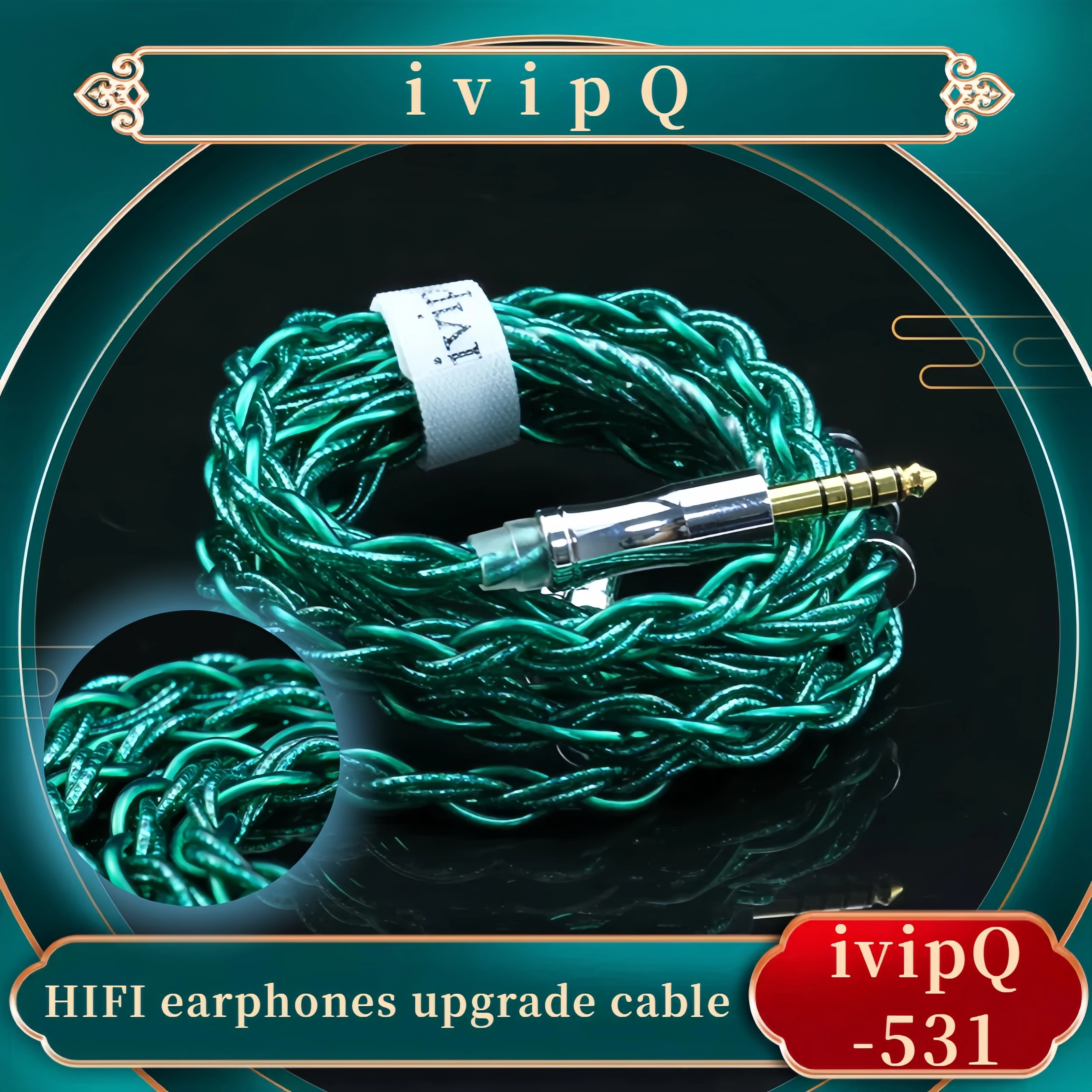 ivipQ-531 6-Core Multi Element Customizable Earphones Upgrade Cable With 0.78 2PIN/MMCX/QDC/TFZ, Suitable For SeeAudio AKG