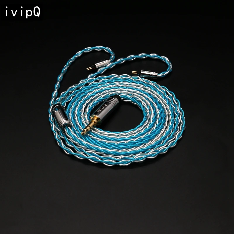 ivipQ-506 Silver Foil Wire+Single Crystal Copper Earphone Upgrade Cable, For TANGZU FUDU NX7MK4 SE535 UE900S XBA-