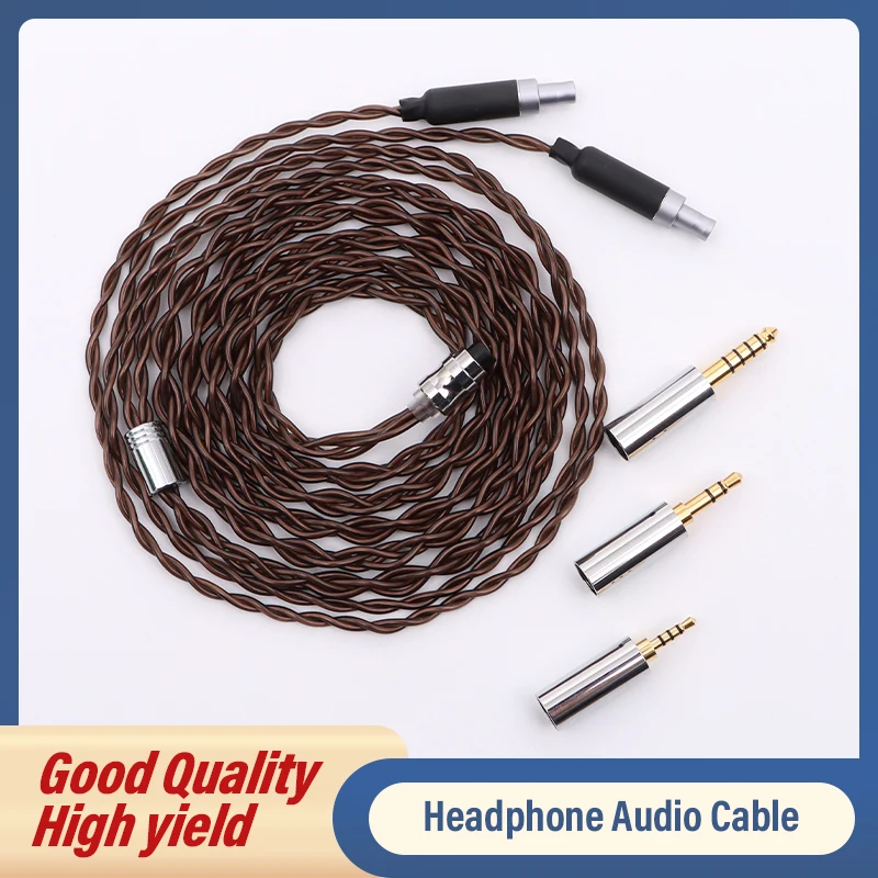 ivipQ-214 Japan Imported 7N OCC Modular Plug (2.5mm+3.5mm+4.4mm) Earphone Upgrade Cable For HD650 HD800 HIFIMAN ANANDA T3-03