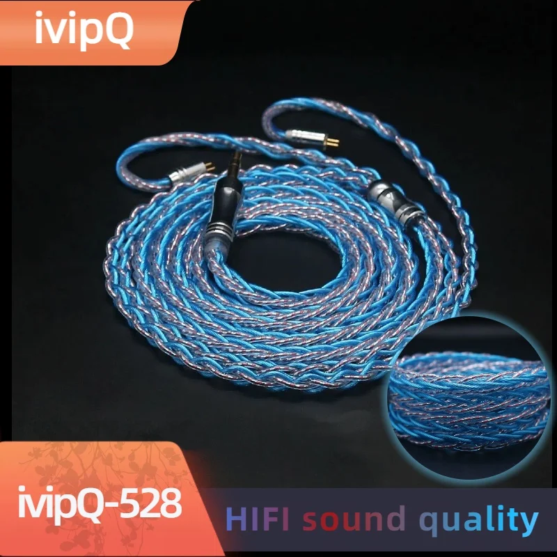 ivipQ-528 7N OCC+Silver Palladium Aluminum Foil+Graphene Earphone Cable Suitable For Kz Zs 10 Pro х、 Tangzu WAN ER、Moondop Kato
