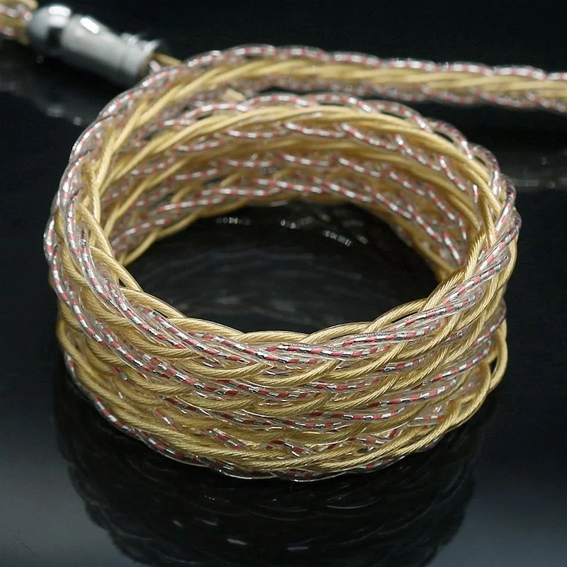 ivipQ-529 Silver Palladium Aluminum Foil+7N OCC Gold Plating Earphone Cable Suitable For Kz Zs 10 Pro х、 Tangzu WAN ER、Moondop