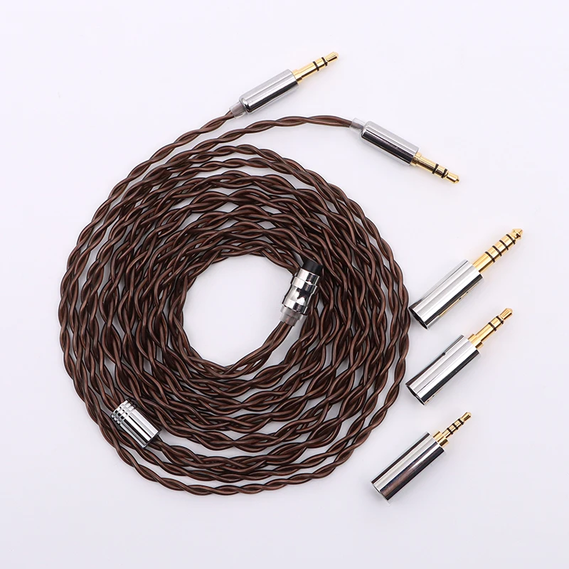 ivipQ-214 Japan Imported 7N OCC Modular Plug (2.5mm+3.5mm+4.4mm) Earphone Upgrade Cable For HD650 HD800 HIFIMAN ANANDA T3-03