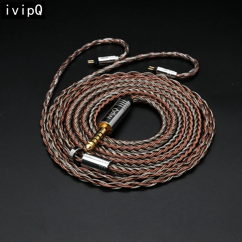 ivipQ-507 16 Core Silver Foil+Single Crystal Copper Silver Plated Earphone Upgrade cable,For HOLA Zero KATO Winter Cadenza A5000