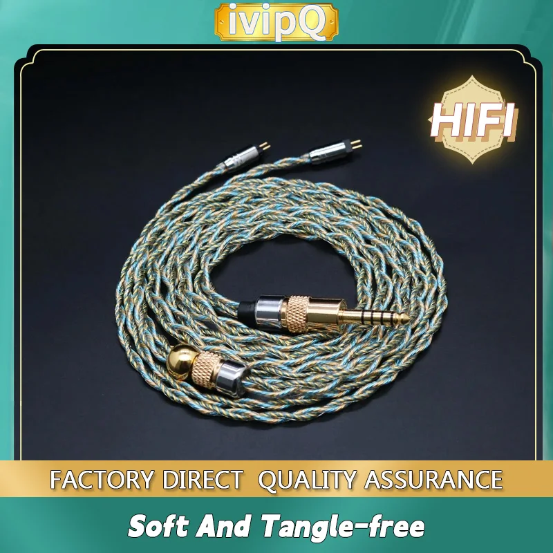 ivipQ-Peacock Green HiFi Peacock Green 4 Core Earphone Upgrade Cable With MMCX/0.78mm/2PIN/QDC and2.5/3.5/4.4mm,For AKR03 MK4 N5005 IEM IE900