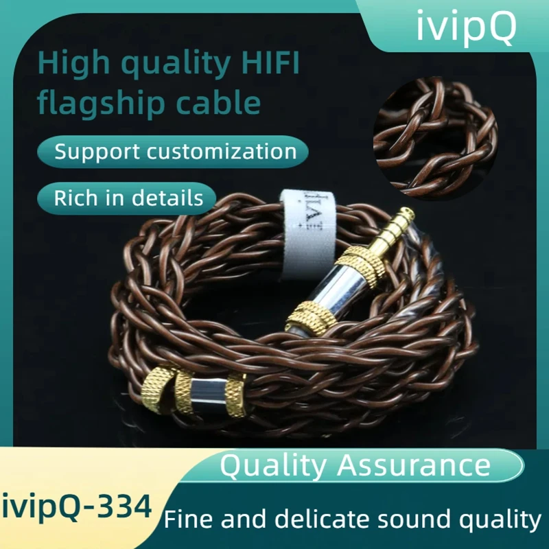 ivipQ-334 Frozen 7NOCC Silver Palladium In-Ear Headphone Upgrade Cable With 4.4 mm 3.5 mm MMCX 2PIN, For TANZU SE535 UE900S
