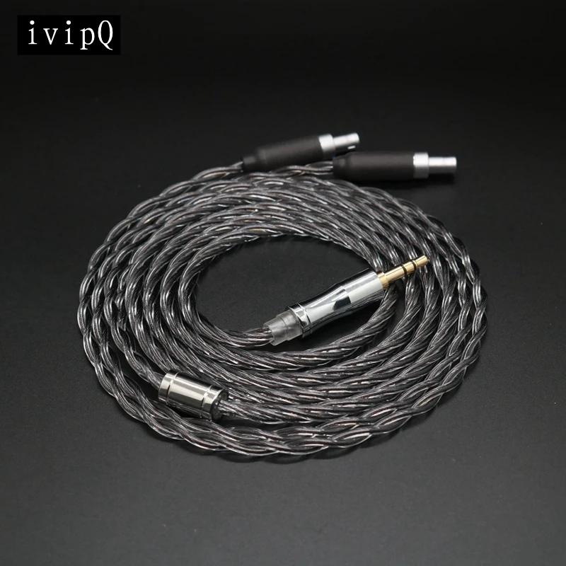ivipQ-44 4 Cores Graphene & Sterling Silver Palladium Plated Headphones Upgrade Cable,For HD580 HD650 HD800 HIFIMAN ANANDA