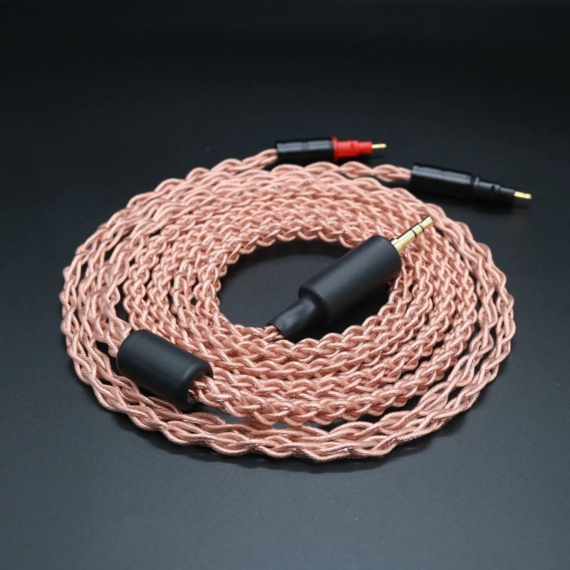 ivipQ-47 8-Core Litz High Purity Oxygen-fee OCC Copper Headphone Replacement Cable For HD580 HD650 HD800 HIFIMAN ANANDA