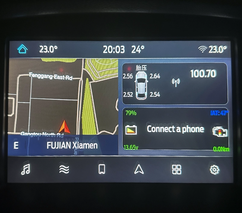 Ford focus with TPMS Show the tire pressure on the Sync 3 Screen.
