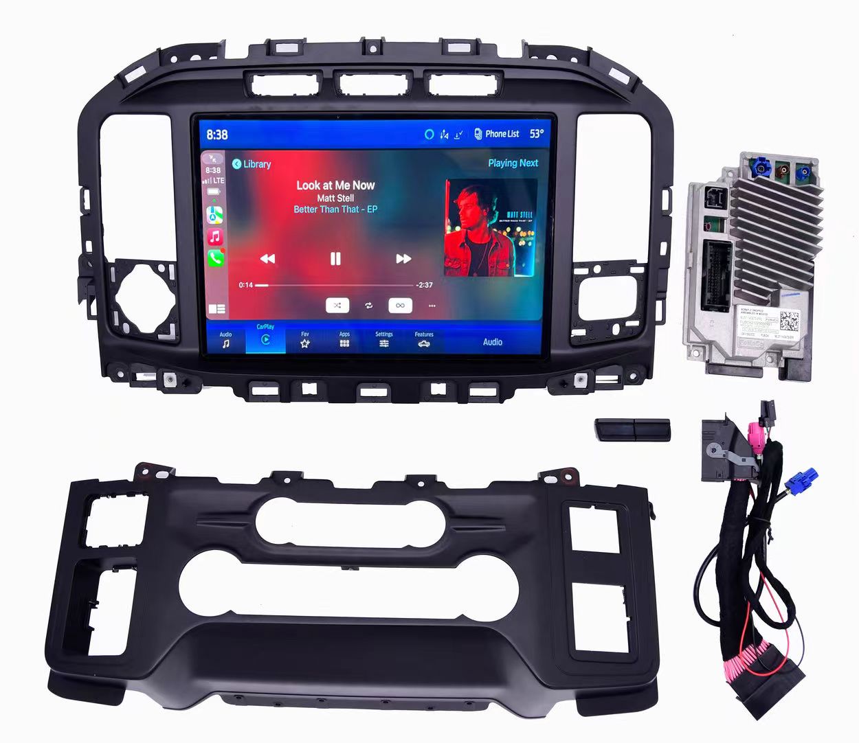 Sync 4 8inch to 12inch wireless carplay ford oem parts upgrade kit for