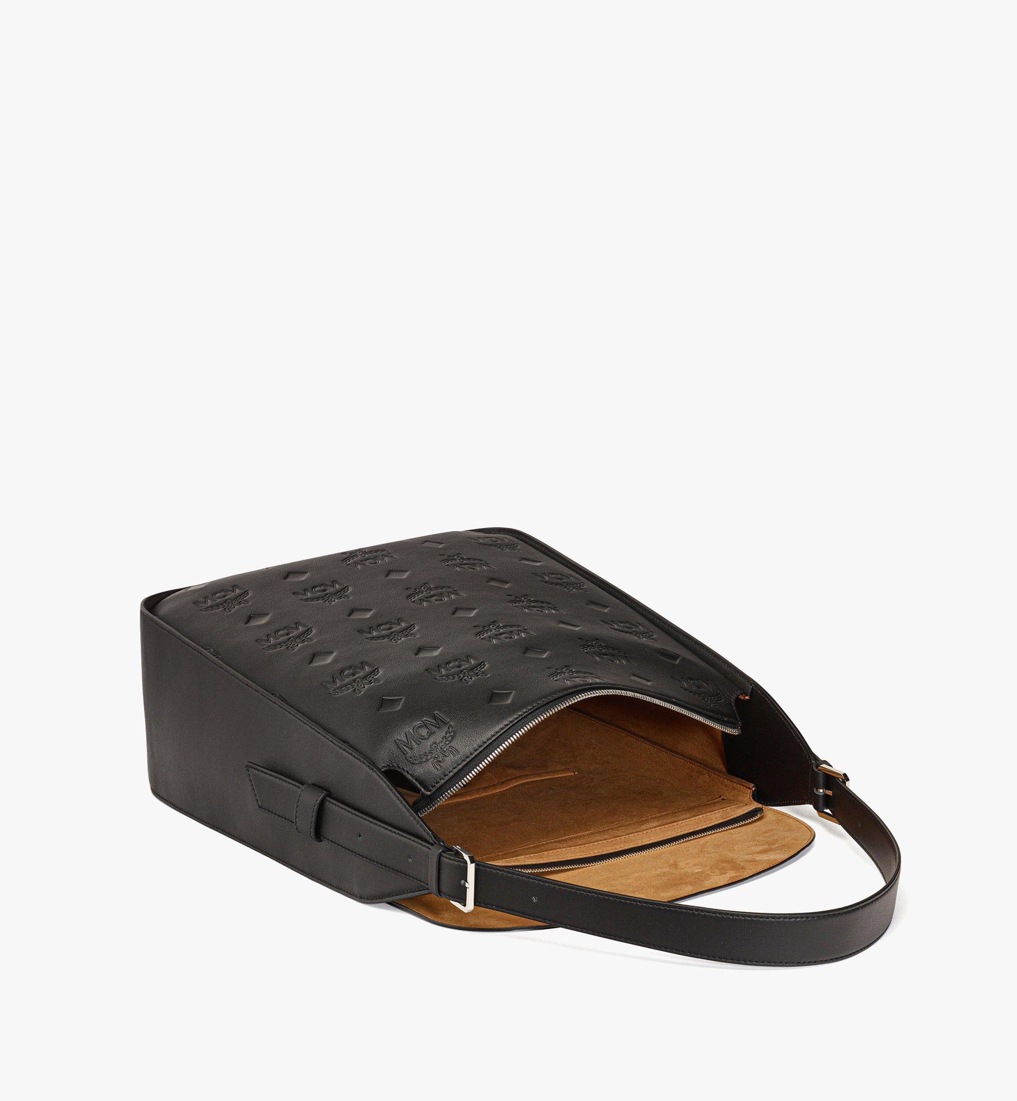 AREN FLAP HOBO BAG IN EMBOSSED MONOGRAM LEATHER